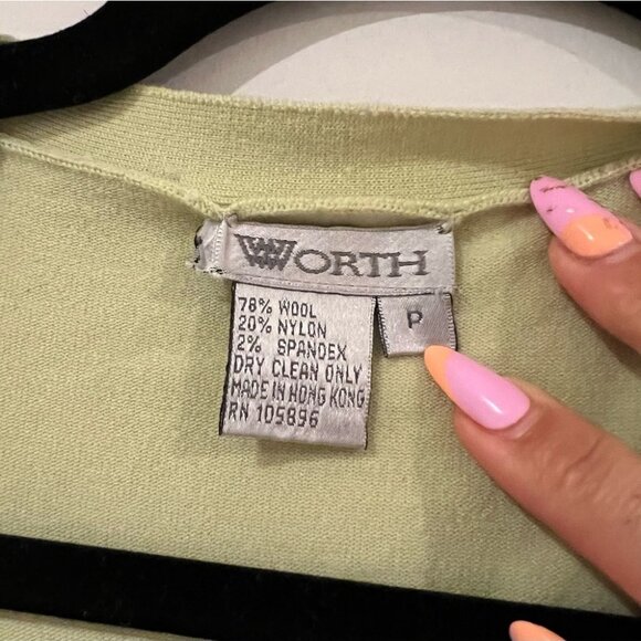 Vintage Pistachio Green Soft Knit Lightweight Cardigan Size P - Picture 4 of 4